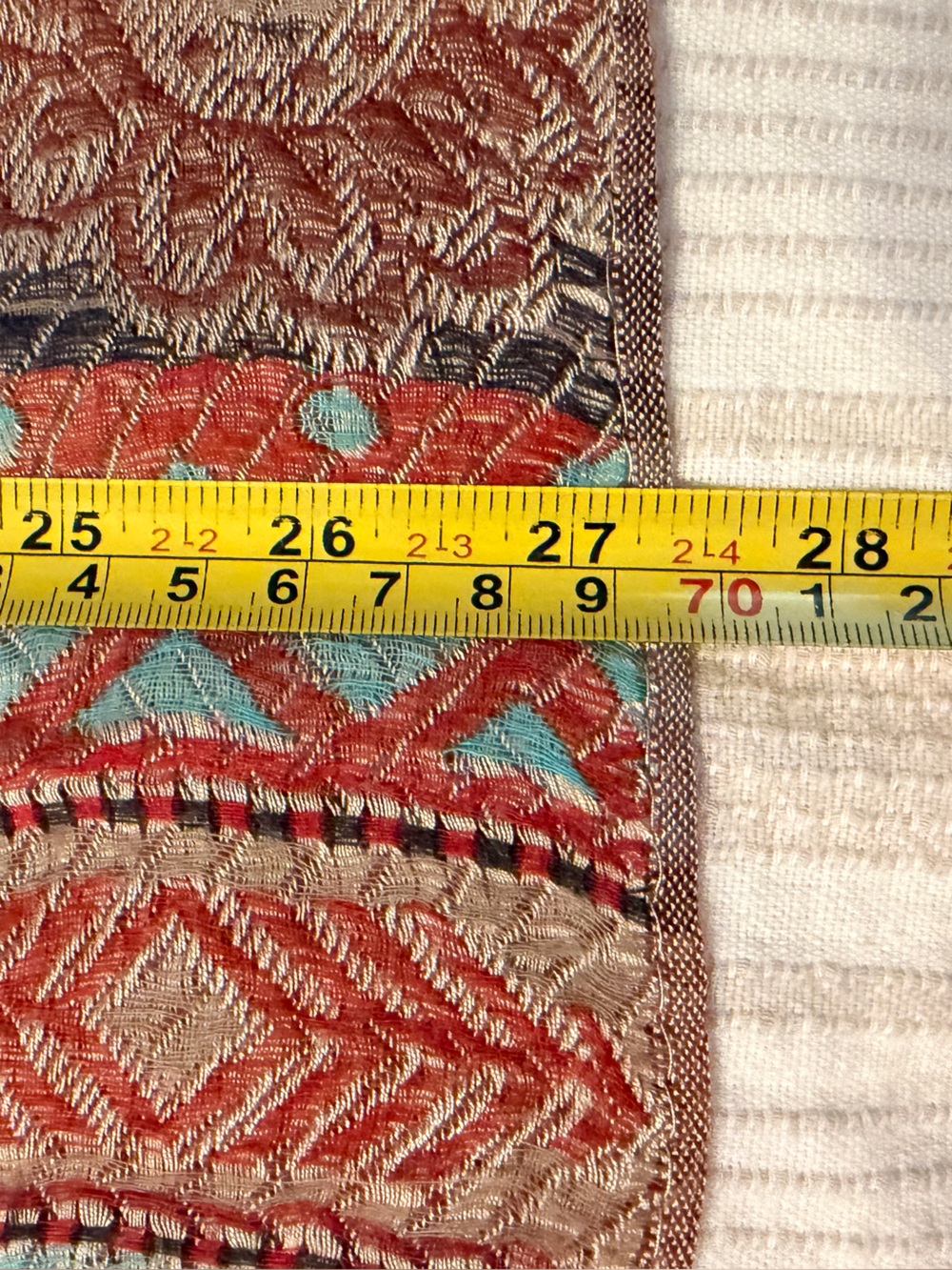 Jerusalem 100% Cashmere Paisley Scarf Shawl Wrap Multicolor Fringe 60” - Picture 3 of 4